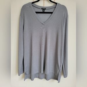 Halogen grey sparkle knit top size small